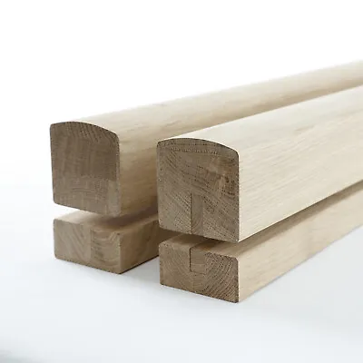 Oak Handrail & Baserail Set For Glass Panels | Grooved Or Ungrooved • £69.09