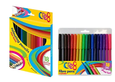 36 Colouring Pencils Or Fibre Felt Tip Pens Mixed Colours Craft Artist Drawings • £5.95