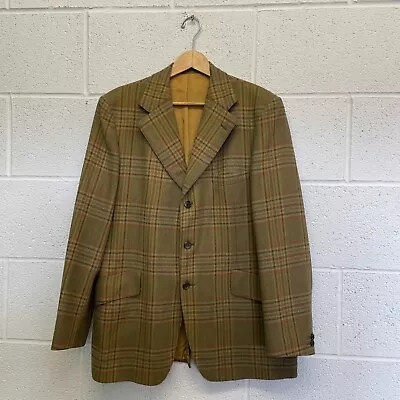 Magee Multi Plaid Check Vintage 100% Wool Sport Blazer Jacket Size 40 Reg • £5