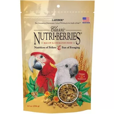 2 BAGS Lafeber Classic Nutri-Berries Macaw Cockatoo Pellet Food • $29.90