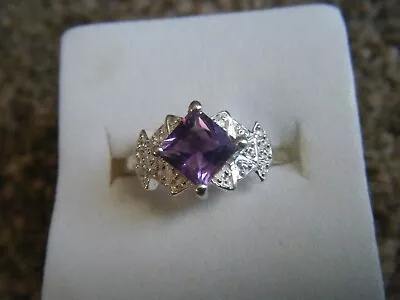 Moroccan Amethyst Silver Ring • $37.33