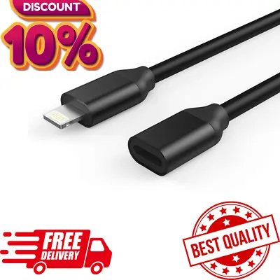 8Pin Male To Female Extension Data Cable For IPhone 6 7 8Plus IOS10.3 IPad-UK • £4.79