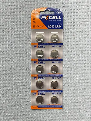 10-pk Ag13 V357 Lr44g L1154f D303 G13a Alkaline Cell Battery Led Watch Free Ship • $4.99