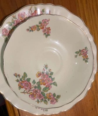 $10 • Buy Vintage J & G Meakin Sunshine Sol 391413 Blossoms Side Plate & Teacup Plate