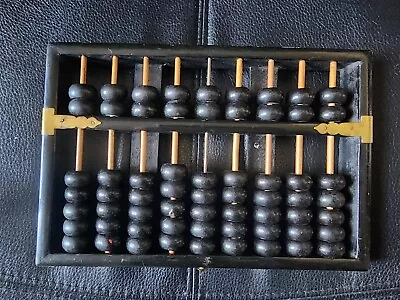 Vintage Wooden Lotus Flower Brand ABACUS Counter Adding Calculator 9 Rows • $39.99