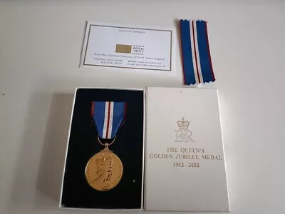 The Queens Jubilee Royal Mint Medal 1952-2002: Unworn In Original Box. • £5.50