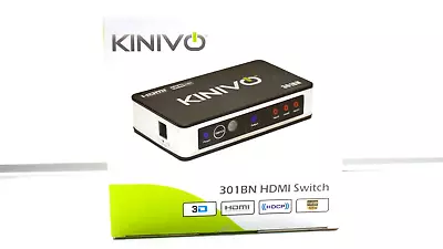 Kinivo 301BN 3 Port High Speed HDMI Switch IR Wireless Remote New In Open Box • $15
