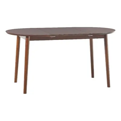 Pemberly Row Oval Solid Wood Dining Table With Removable Leaf In Walnut • $352.17