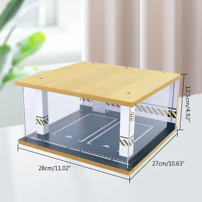 Simulation Car Garage Model Solid Wood Acrylic Display Box With Lamp 1:24 NEW • $48.45