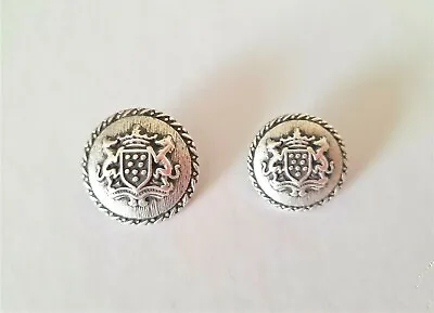 6 Metal Silver Military Style Coat Of Arms  Blazer Coat Shank Buttons 22 Or 19mm • £3.45