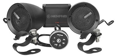 Memphis MXABMB2BT (2) Speakers+Amp+Bluetooth Control For Motorcycle/ATV/Scooter • $179.95