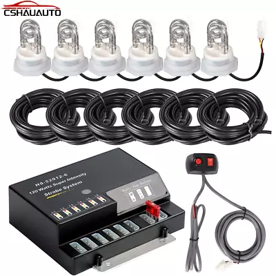 6 Pack LED White Strobe Lights Kit Emergency Warning Hazard Hideaway Driving • $77.28