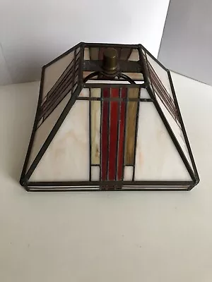 Tiffany Style Lamp Shade Only Stained Glass Mission Design 5  Tall 4 1/2  Harp • $45