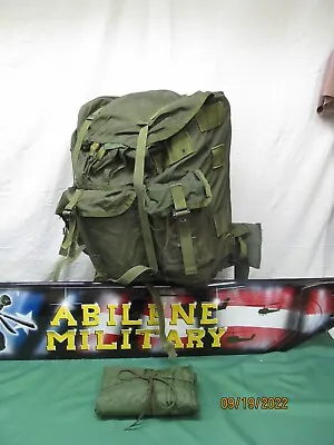 Military Large Alice Pack With Frame Issue Strap Kidney Pad Wet Weather Bag VG • $100