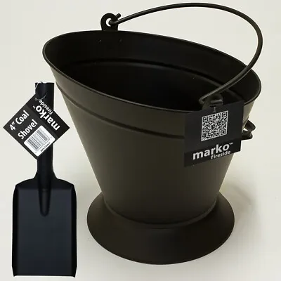 £14.99 • Buy Coal Scuttle Bucket Shovel Set Fireplace Wood Burning Charcoal Fireside Ash Pan
