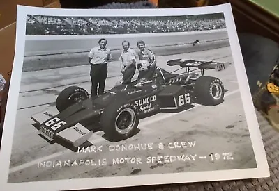 1972 Mark Donohue Indianapolis Motor Speedway Indy 500 Official B&w Photo 8x10 • $28