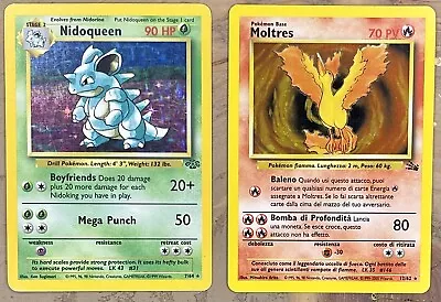 Pokemon Moltres 1999 Fossil Holo 12/62 Italian NM/LP Nidoqueen #7 Holo Fossil HP • $25