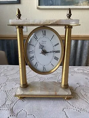 Vintage Vedette French Marble Brass Mantle Clock France AS IS Read Description • $75