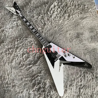 Black White Michael Schenker V Electric Guitar H-H Open Pickups Chrome Hardware • $275.50