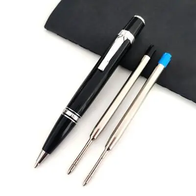 Pen Luxury Mini Full Metal Short Ballpoint With 2 Refills 0.7mm Black And Blue • $6.50