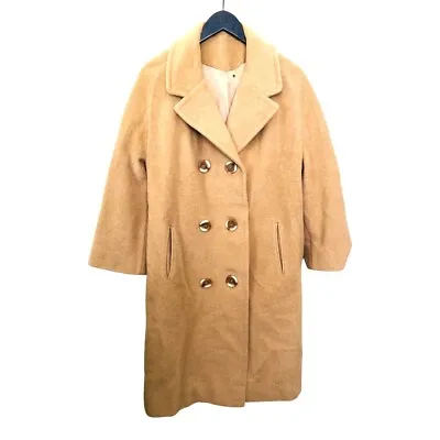 $49.99 • Buy Di Vinci By Prince Women’s Pea Coat Camel Hair Vintage Lined Buttons