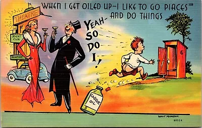 Comic Funny Vintage Souvenir MCM Outhouse Castor Oil Bathroom Funny • $5.99