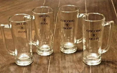 RARE Vintage Lot (4) ENCORE BEER 6  Mugs Glasses Premium Schlitz Beer Brand • $9.99