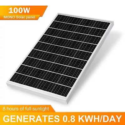 100W 12V Solar Panel Monocrystalline System Off Grid Camping RV Caravan Boat Car • £66.55