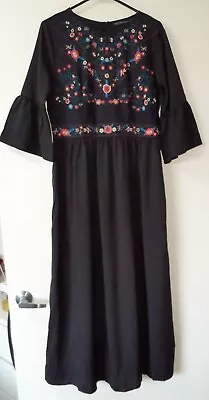 Gorgeous Zanzea Black Floral Maxi Dress Size Large Or 14 • $26