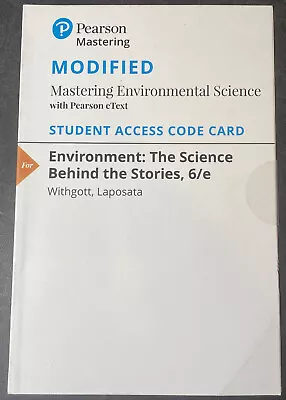 Modified Mastering Environmental Science W/ Pearson EText Access Card 6e • $38