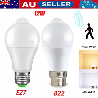 1-10Pcs 12W E27/B22 PIR Sensor Motion LED Bulb Light Globe Energy Saving Bulb AU • $6.49