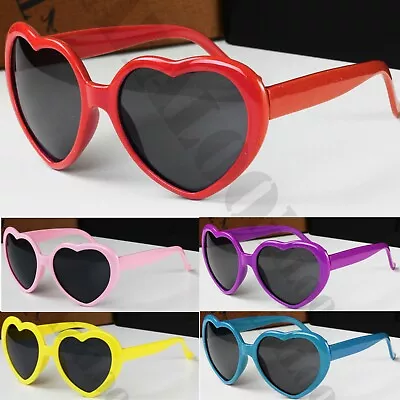 Retro Love Heart Shape Lolita Sunglasses Fancy Dress Party 100% UV400 Protection • £5.95