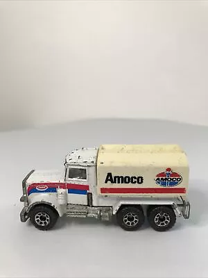 Matchbox Peterbilt Gas Petrol Tanker Truck Amoco White UB 75mm B • $15.99