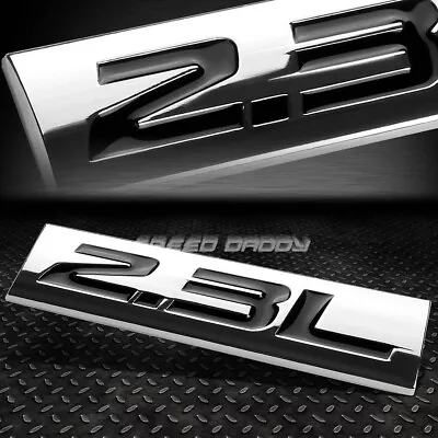 Metal Grill Trunk Emblem Decal Logo Trim Badge Polished Chrome Black 2.3l 2.3 L • $5.25