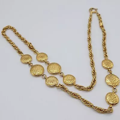 Chanel Vintage Necklace Mademoiselle Logo Long Gold GP 93cm Ladies Accessories • $1768.29