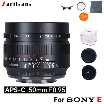 $180 • Buy 7artisans 50mm F0.95 APS-C MF Lens For Sony E-mount A6000 A6300 A7 A7II A7III