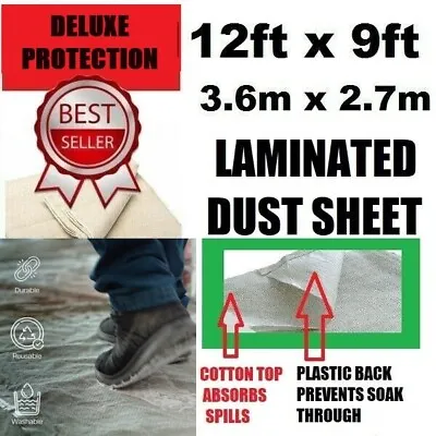 Cotton Dust Sheets Decorating Painting Heavy Duty Large Twill Protection Cover • £8.95