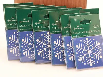 Vintage Hallmark 60 Self-Adhesive Christmas  Snowflake  Tags  • $9.95