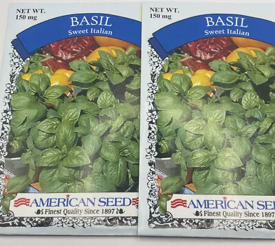 Basil Seeds |sweet Italian | Veggie/herbal Garden Seeds Lot Of 2 Packed For 2022 • $3