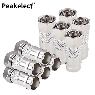 F Type Male To BNC Female RF Coax Coaxial Connector Coupler Converter For CCTV • $6.69