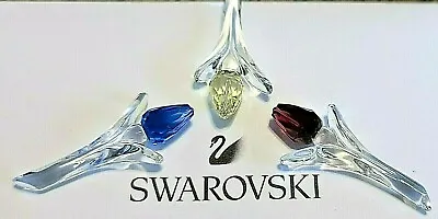 🌷 Swarovski Crystal Trio Lot Of Miniature 1 Inch Tulip Figurines Colored Buds • $10.50