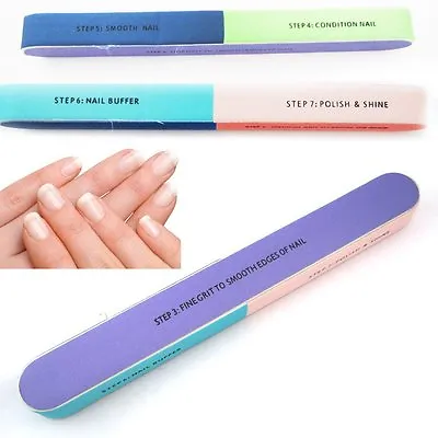 2PK 7in1 Finger Toe Nail File Buffer Shiner Manicure Pedicure Polishing Sanding • $5.99