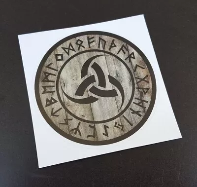 Precut Viking Triple Horn Sticker / Decal Thor Pagan Norse Mjolnir Rune • $3.67