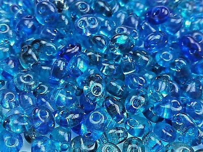 $4.27 • Buy Twin 2 Hole Czech Glass Seed Beads Size 2.5x5 Mm   MIXTURE COLOR # 19   50 Grams