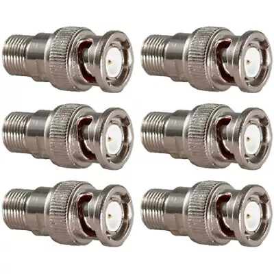 6 Pcs BNC Male To F Type Female Coax Coaxial Cable Adapter Connector Converter • $15.01