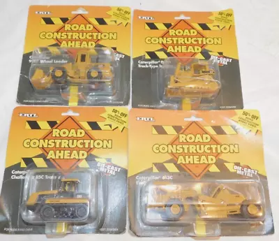 Vintage Lot Of 4 ERTL Road Construction Ahead Diecast Tractor Set Caterpillar • $24.99