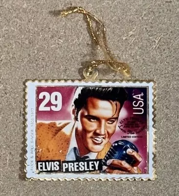 Vintage 90s Elvis Presley 29 Cent Stamp 22K Gold Plated Ornament WinCo USPS 1992 • $39.99