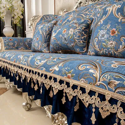 $41.73 • Buy Retro Lace Sofa Covers 1/2/3 Seater Non-slip Jacquard Floral Couch Slipcover