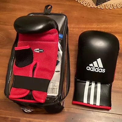 Adidas Performance Response Boxing Bag Gloves L/XL Black Red ADB003 + Hand Wraps • $22.89