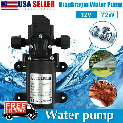 $15.99 • Buy 12V Water Pump 130PSI Self Priming Pump Diaphragm High Pressure RV Auto Switch